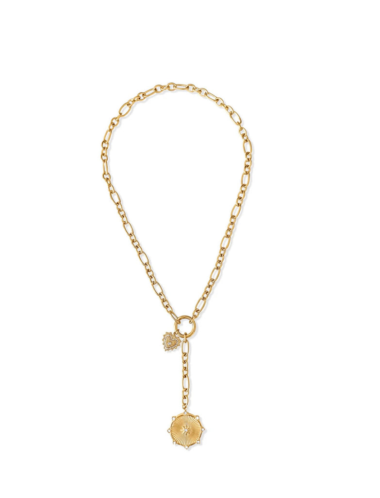Linden Toggle Chain Medallion Lariat Necklace