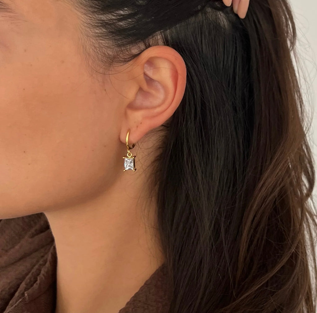 Chantel Baguette Huggie Hoop Earring