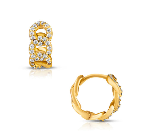 Anika Chain Huggie Hoop Earring
