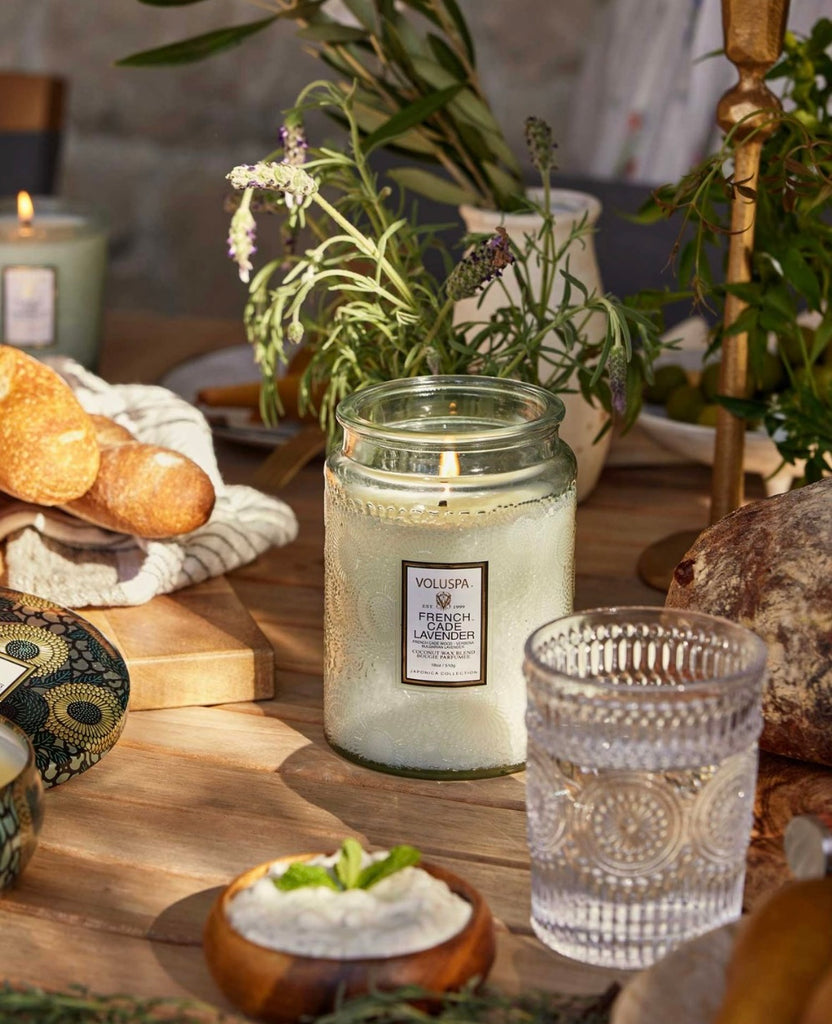 Voluspa Embossed Glass Jar Candle