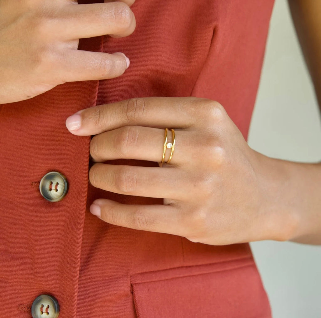 Hollis Double Layer Solitaire Ring