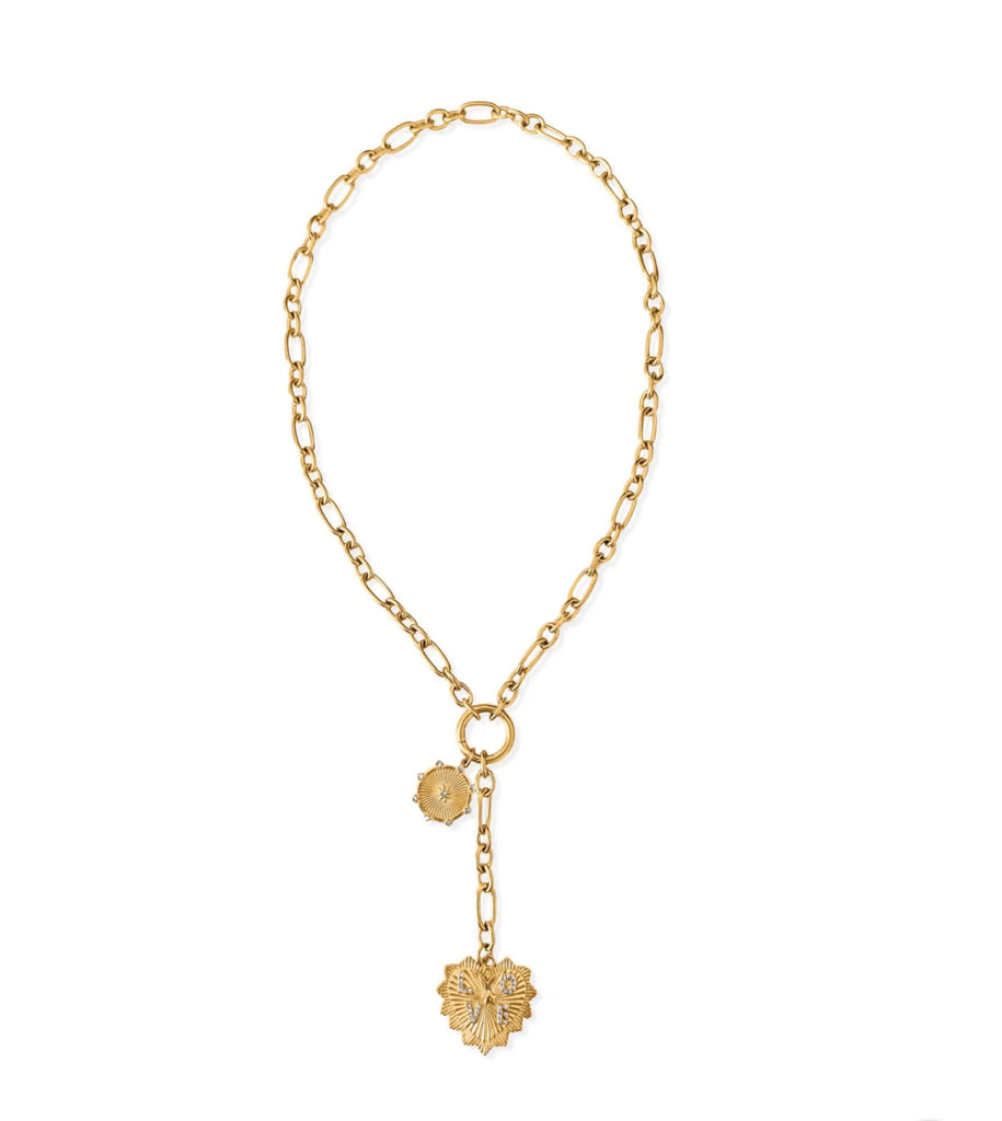 Nikita Toggle Chain Medallion Lariat Necklace