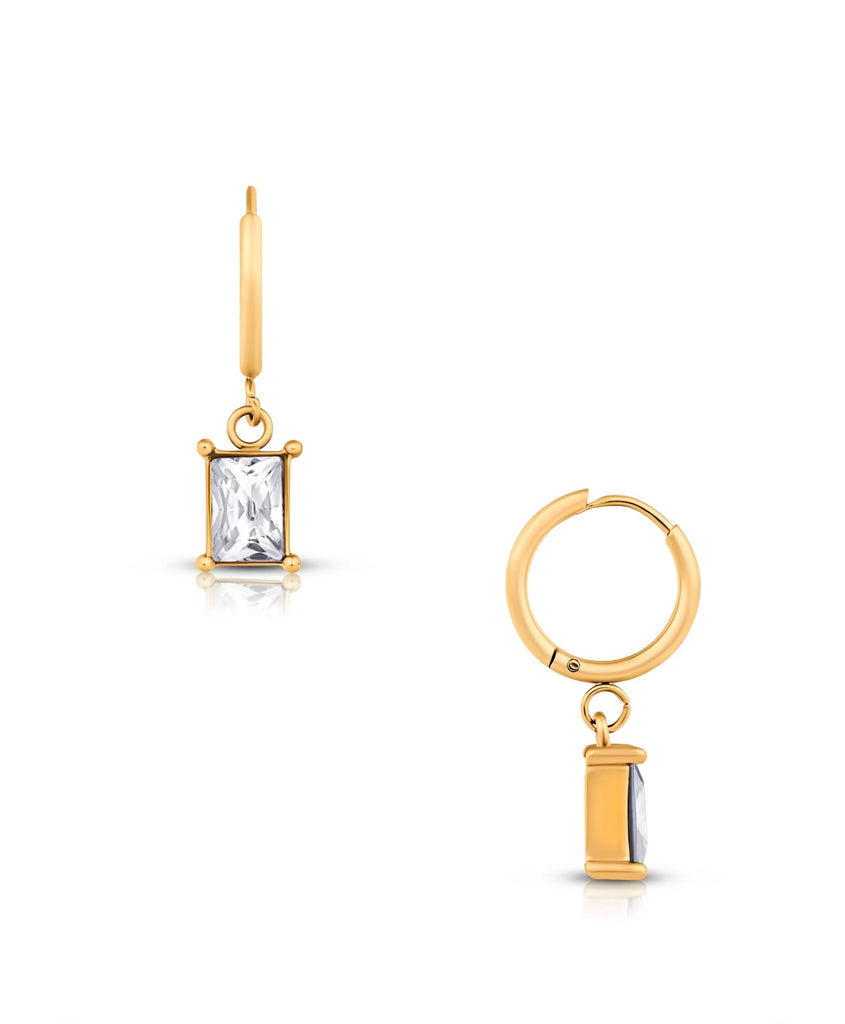 Chantel Baguette Huggie Hoop Earring