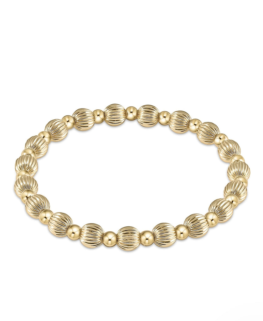 Enewton Dignity Grateful Pattern 6mm Bead Bracelet - gold