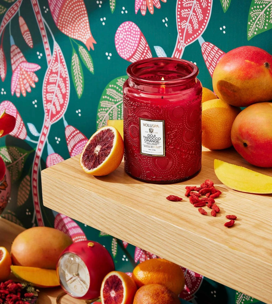 Voluspa Embossed Glass Jar Candle