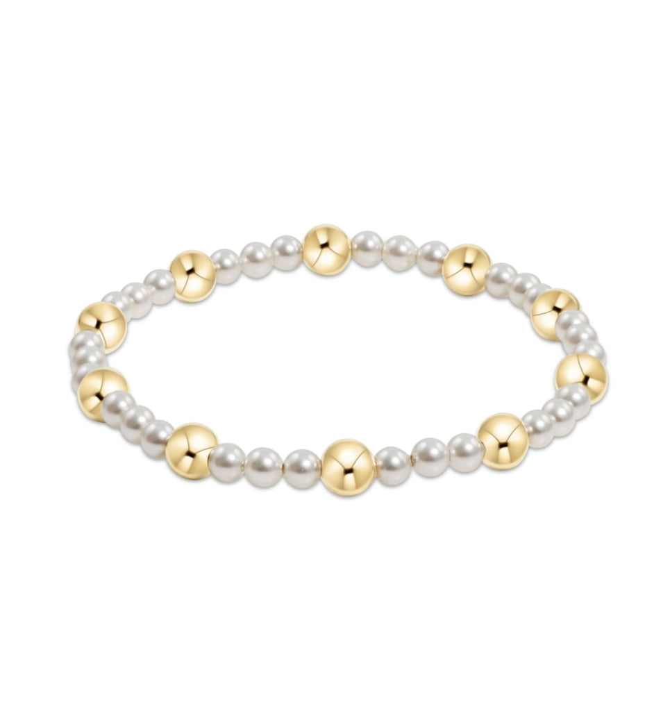 Enewton Pearl Sincerity Pattern 4mm bead bracelet - 6mm gold