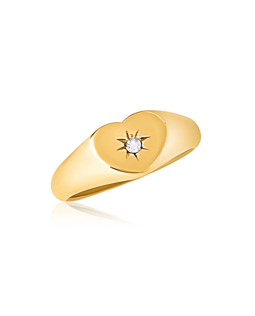 Vesper Heart Signet Ring