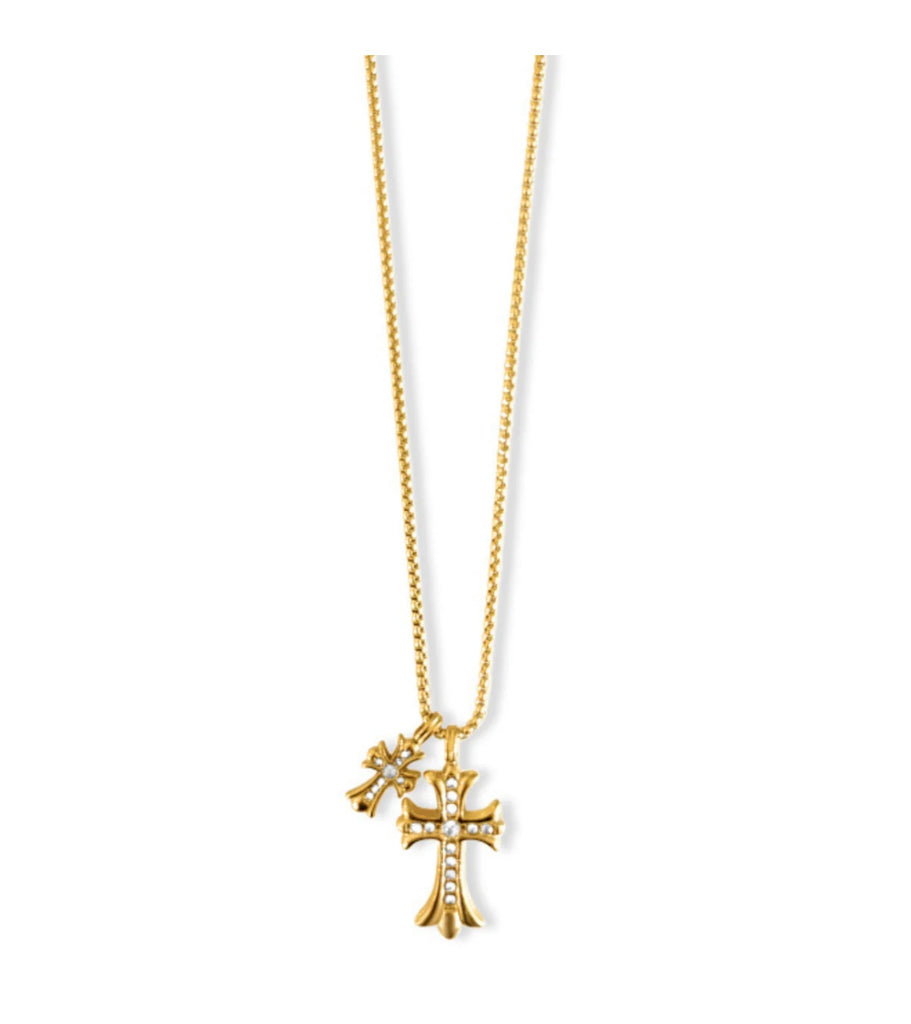 Lazara Double Cross Pendant Necklace
