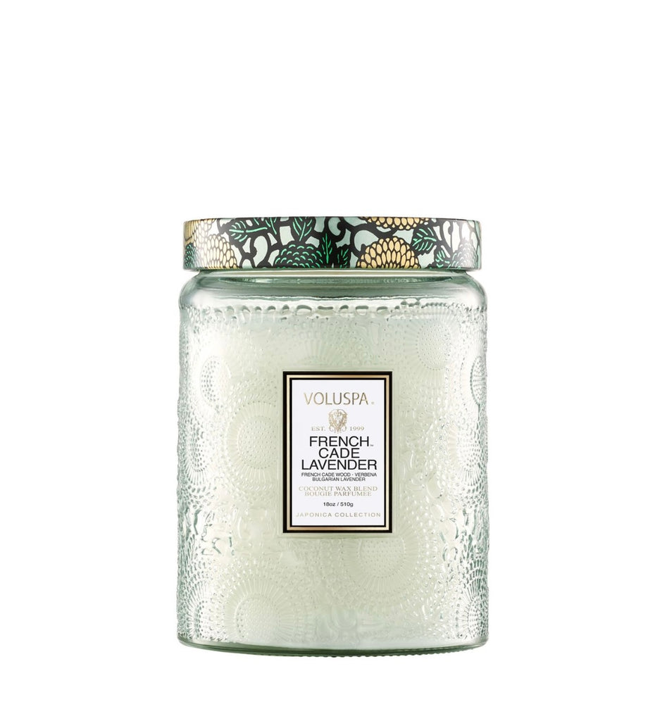 Voluspa Embossed Glass Jar Candle