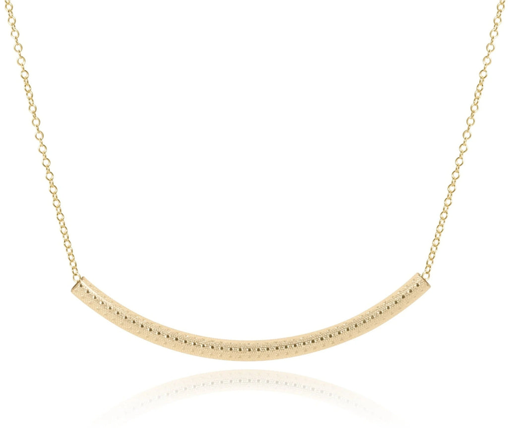 Enewton 16" necklace gold - bliss bar textured gold