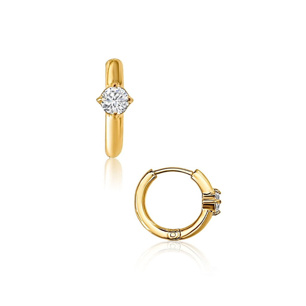 Yael Solitaire Huggie Hoop Earring