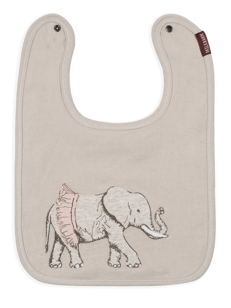 Milkbarn Applique linen Bib