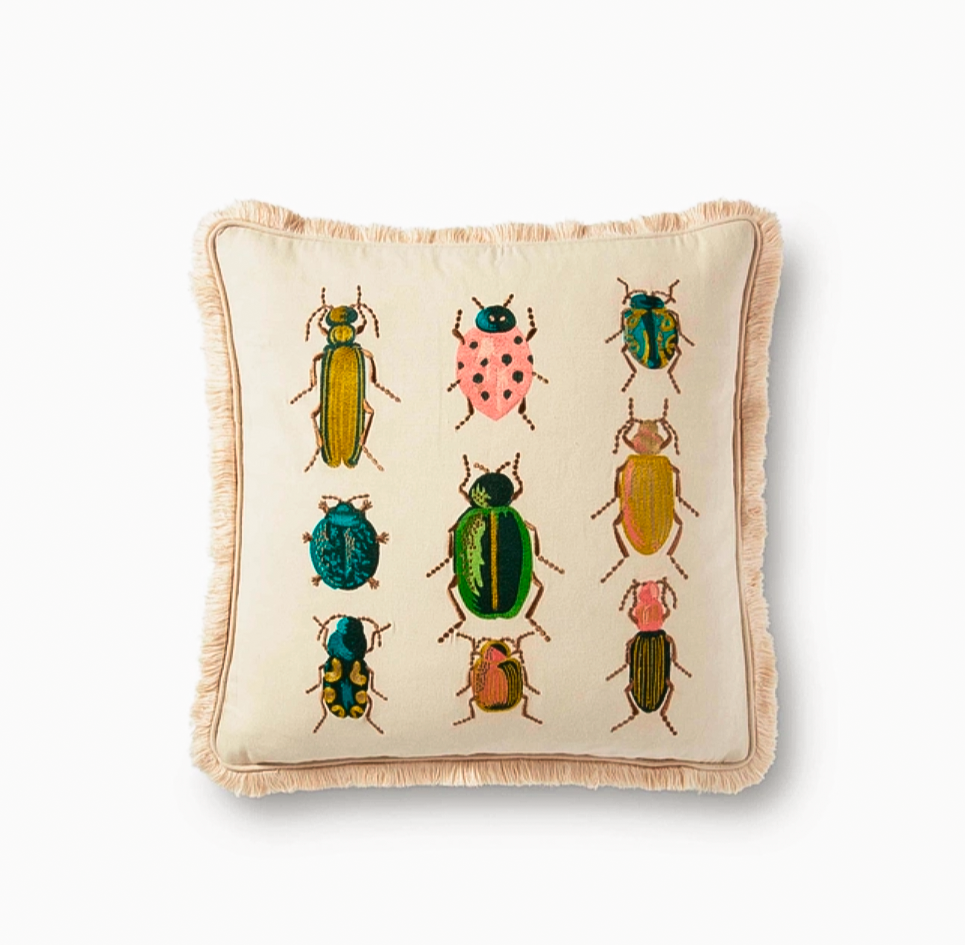 Rifle Paper Co Beetles and Bugs Pillow