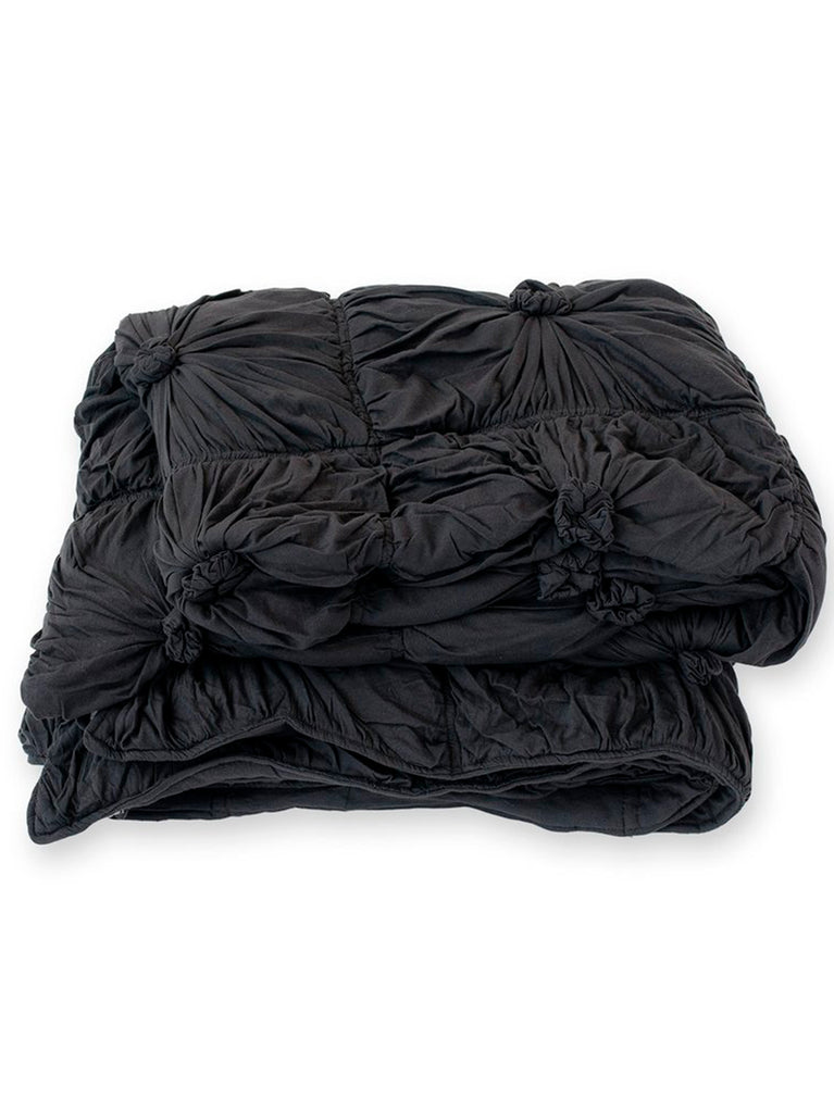 Rosette Quilt Charcoal Organic