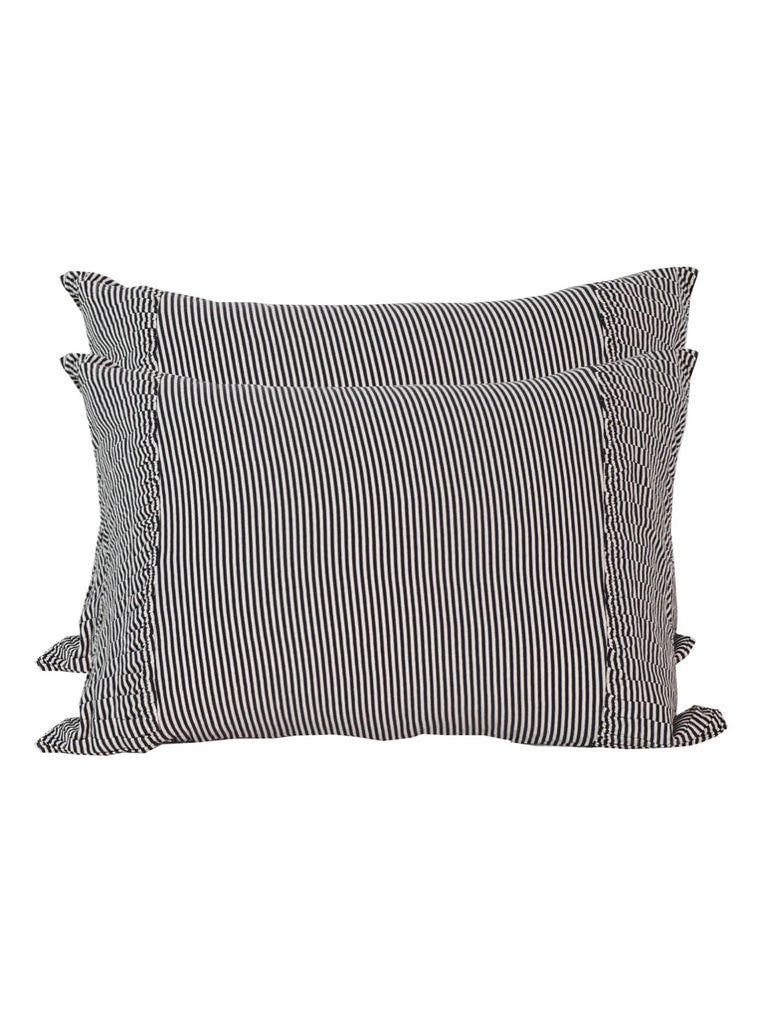 Lazybones Shams Charcoal Stripe