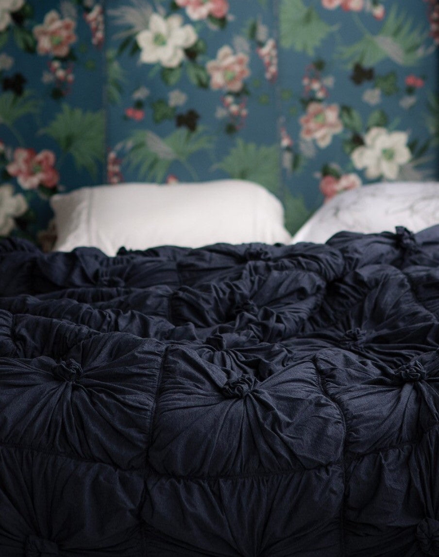 Rosette Quilt Indigo Heather