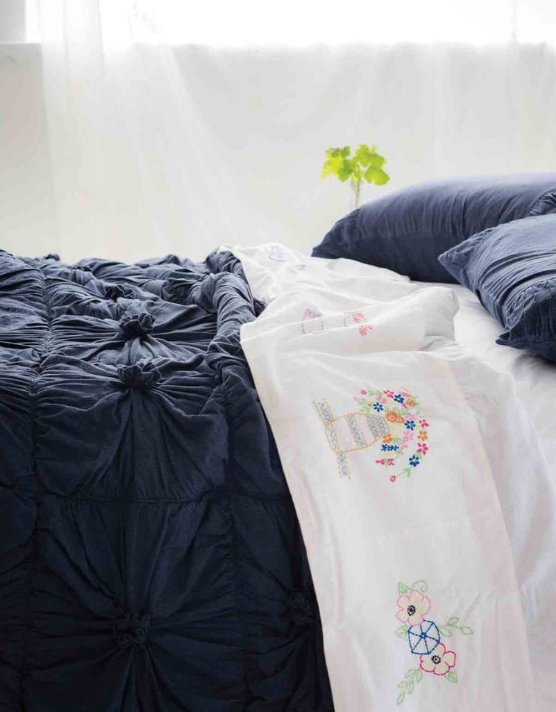 Rosette Quilt Indigo Heather