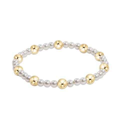 Enewton Pearl Sincerity Pattern 4mm bead bracelet - 6mm gold