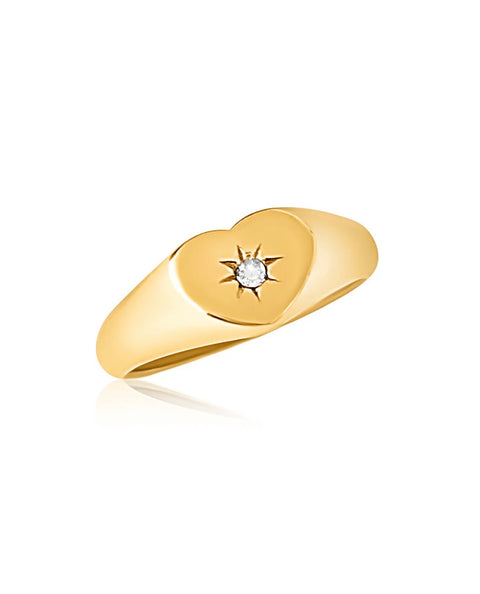 Vesper Heart Signet Ring