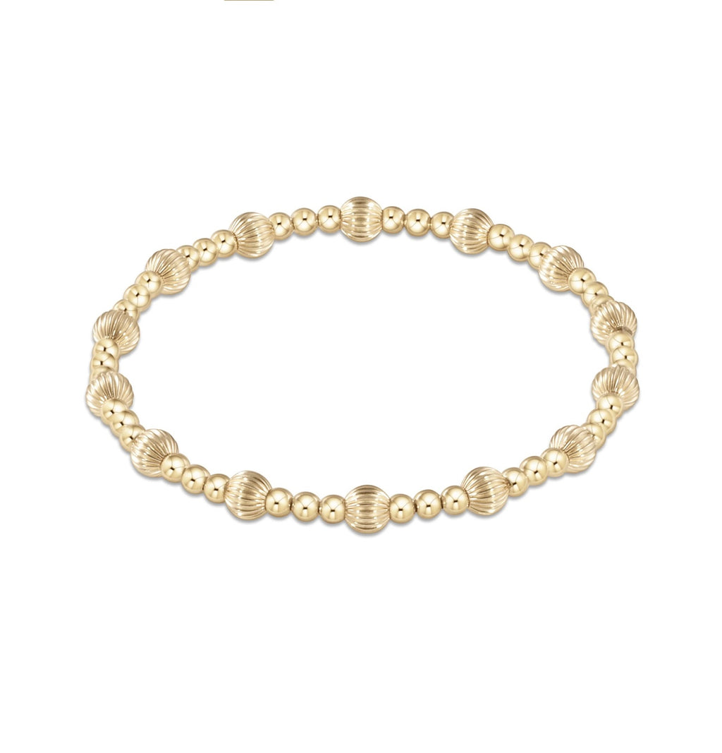 Dignity Sincerity Pattern 5mm Bead Bracelet - gold