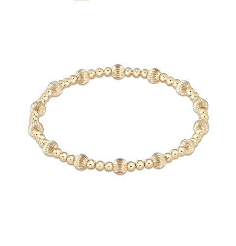 Dignity Sincerity Pattern 5mm Bead Bracelet - gold