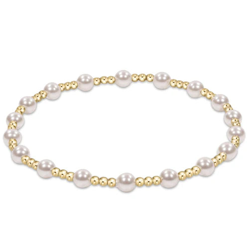 Enewton Classic Sincerity Pattern 4mm bead bracelet - pearl