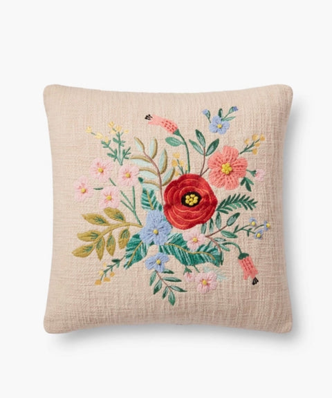 Rifle Paper Co. Garden Bouquet Embroidered Pillow
